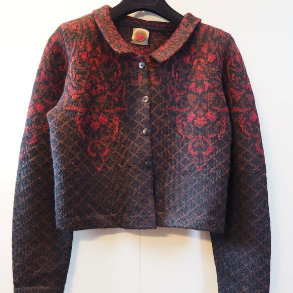 100% Alpaca Cropped Sweater Handloomed Millma Bolivia Women's Size Small - Picture 1 of 6